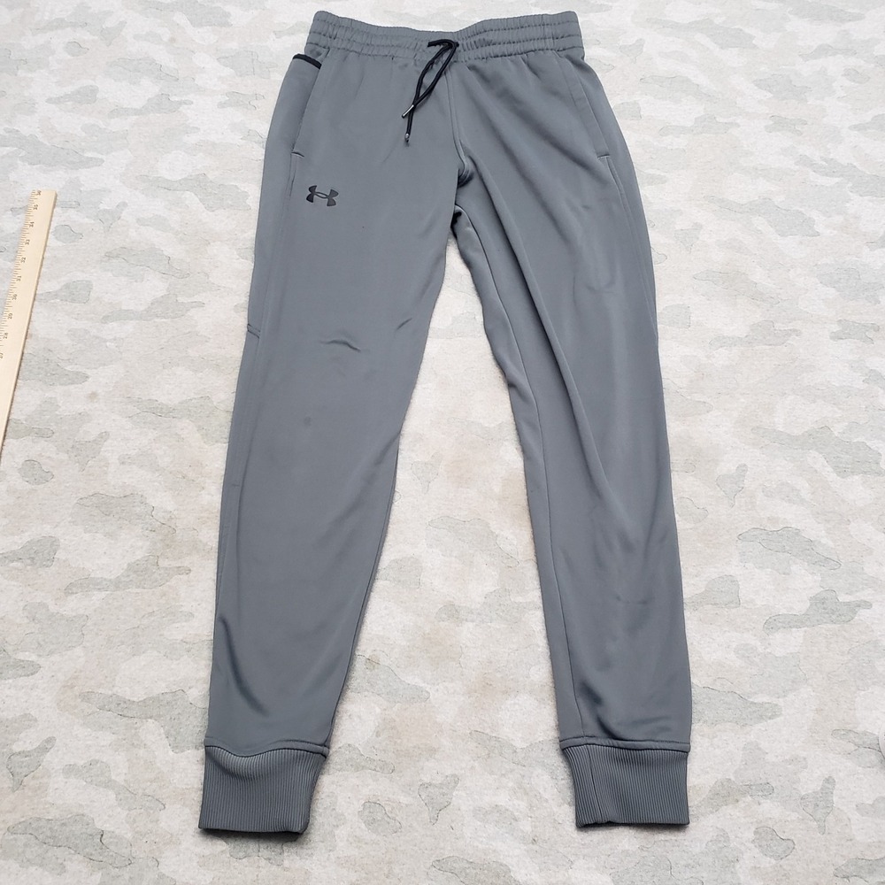 Under Armour Joggers Pants Men Medium Gray Loose Coldgear Gym Drawstring Fitness